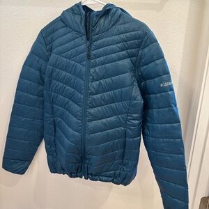 Teal Hooded Puffer Jacket